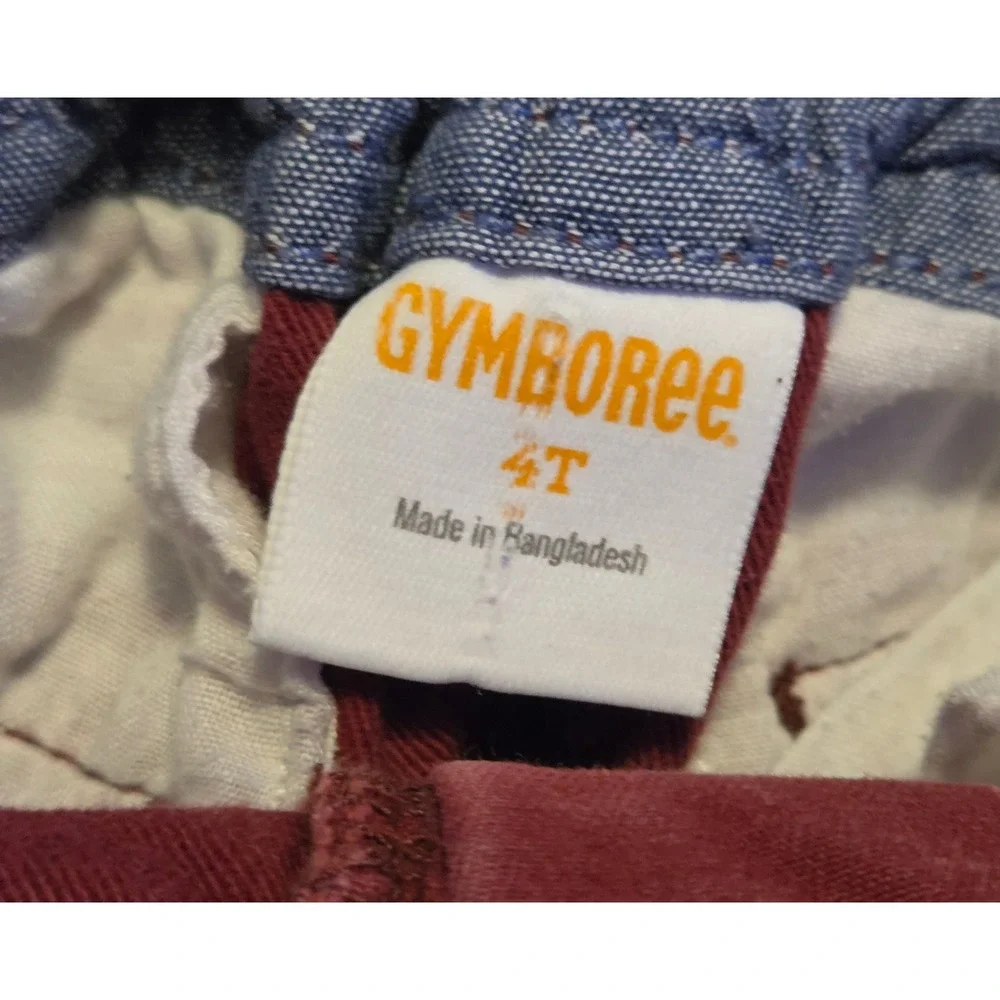 Gymboree Cargo Shorts Youth‎ Size 4T Red Button Pockets